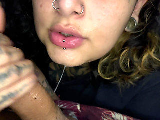 I give my stepbrother a delicious blowjob until he cums in my mouth