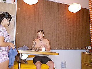 Fucks A Stranger In The Kitchen Of Her Cabin