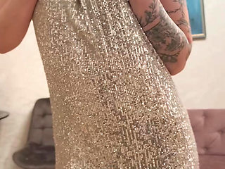 Short dress, high heels teasing