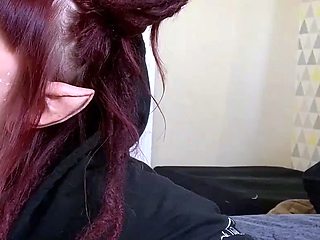 Deepthroat and Drooling on a Thick White Cock