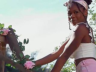 Gorgeous Ebony Hazel Grace Is Touching Her Hungry Hole With Love