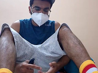 Desi handsome indian webcam anal toy fucks the piss out of him uncontrollably pissing in underwear and cumshot bottomless naked