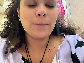 Gassy Milk-intolerant Girl on the Toilet and Farting