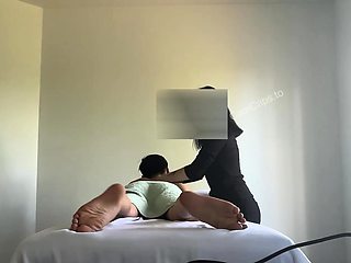 Beautiful brunette caught fucking on hidden cam massage