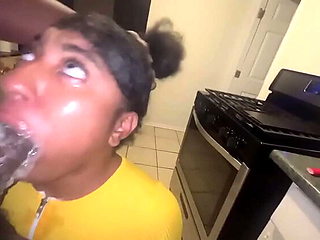 My Stepsister Fiji Sucks BBC Dick - Blowjob & Doggystyle with Curvy Ebony Slut