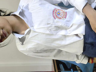 Desi Indian School Girl With Tight Pussy Talks Hindi During Sex