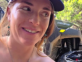 Redhead Trys on Sheer Lingerie Outside in Boots