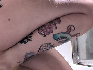 Wetlook Obsession Shower Bodysuit Fuck, Slippery Dildo Ride & Huge Release