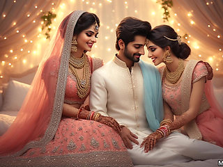 Indian lady and her husband sharing her to his office Boss