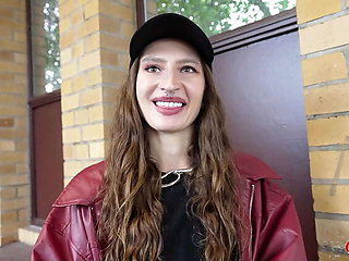 German Casting Fuck: Slim Ukrainian Teen Mari Moon Takes Big Cock Deep Throat & Gets Facial Cumshot in Eye