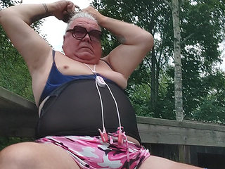 Summer 2026 SEXY CD MASTURBATING OUTDOORS HANGING BALLS FAT BELLY BIG ASS