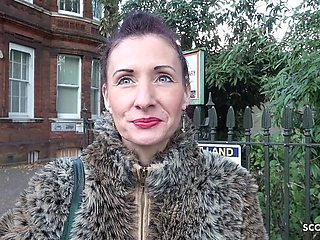 Skinny Redhead MILF Scarlett Gets Street Fucked in German Casting
