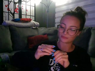 Curly Blonde Teen Records Solo Dildo Masturbation More at