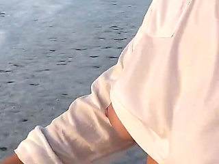 Blonde Amateur with Big Tits Is Walking Without a Bra