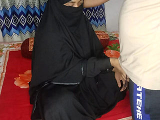 Muslim teen in burka gives step brother hard blowjob and gets fucked homemade sex