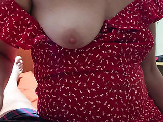 Morning Blowjob with Massive Cumshot on Big Natural Tits - Amateur Homemade Reel
