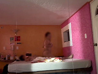 Married woman gets hot to be recorded through the mirror