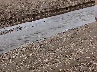 Stripping Naked and Walking on Public Beach