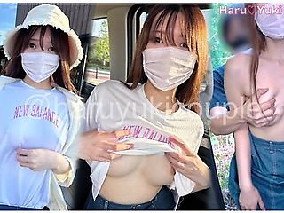 After Shopping Without A Bra, Creampie Sex With The Car Door Fully Open