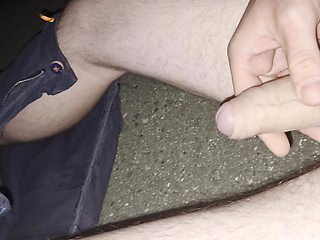 Nighttime masturbation on the dike