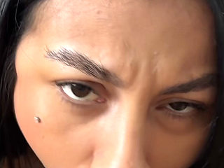 She Said fuck My Mouth - Sexy Brunette Swallows Big Dick Whole and Gives Extreme Rimjob in POV
