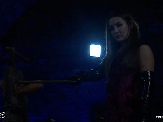 German Mistress Humiliation & CBT - Cruel Femdom Punishment with Big Dildo & Whipping