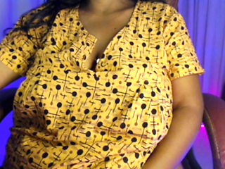 Pregnant Lady Play with Boobs and Big Belly.