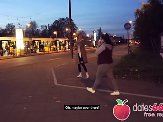 Outdoor BANG! Kessie Shy behind Berlin billboard! (ENGLISH)