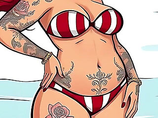 Ai Tattoo Art Curvy Bikini Women