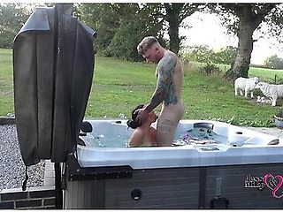 Passionate Outdoor Sex In Hot Tub On Naughty Weekend Away