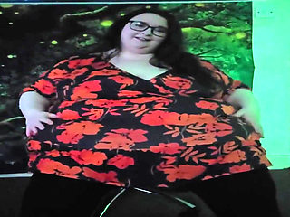 Sexy SSBBW Strip Tease on Office Chair