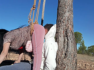 Farting in His Face While I Crush It Between My Ass and the Tree