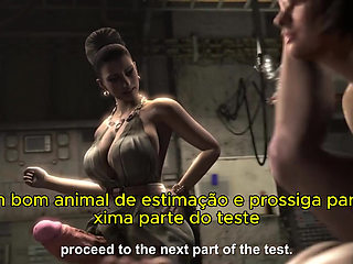 Resident Evil 2 Busty Shemale with Giant Cock Fucks Girl