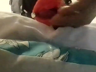 Laura throatfucked with a big lips gag has to swallow a huge load of cum