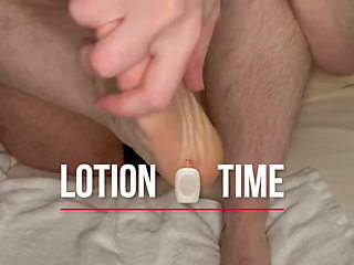Cspot Rubs Lotion on Their Feet