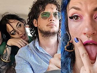 Stranded Lesbian Hitchhikers Share My Cock - Double Bj - Outdoor Standing