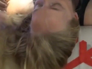 He Uses My Mouth Like a Cunt. Blonde MILF Fucked Hard and Deep in the Throat and Cum on Her Tits.