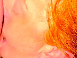 Redhead Hot Wife on Her Knees for Deepthroat Blowjob Bwc