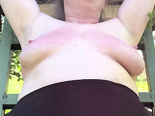 Bouncy Tits Outdoor BDSM: Public Spanking & Domination Session