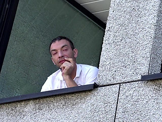 Brunette MILF with pissing fetish fucks her neighbor in the middle of her yard