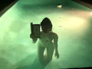 Brunette solo darling masturbating at home
