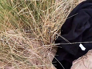 Hot British Girl with Big Ass Masturbates on Nudist Beach - HD Amateur Sex