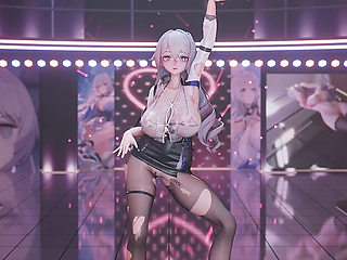 [mmd] Collapse Iron Big Duck Duck - Queencard Secretary Ol Uniform Black Silk Butt Plug Pussy