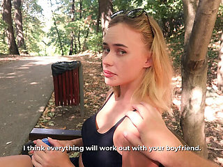 MariMoore Sucks a Stranger’s Big Cock in the Park – Risky Outdoor POV Sex