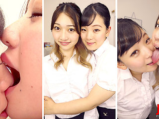 Japanese Airu Hashino Puts Her Breath and Tongue Inside Seira Hoshisaki's Nose