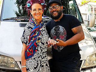 Redhead Granny with Glasses Gets Anal in Van - Rough Pickup Sex