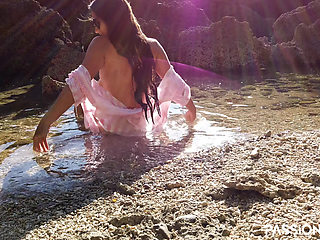 Cute Wife Fingering on Sea Beach