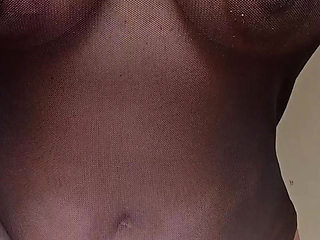 Woman masturbating pleasurably, she even orgasms while masturbating. Natural nipples