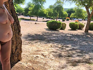 Thick BBW wife public nude blowjob! BadBlondieMonroe