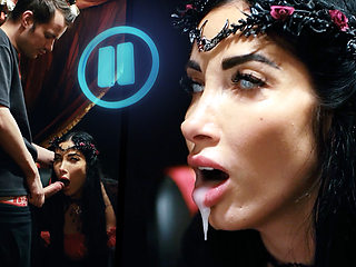 Hot MILF Swallowing Cum - Big Boobs Brunette Facefucked In Time Stop Freeze Porn